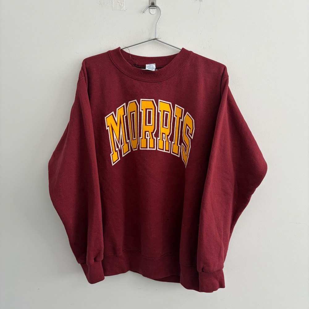 Vintage Soffe Heavy Sweats Morris University Maroon Crewneck Sweatshirt Large